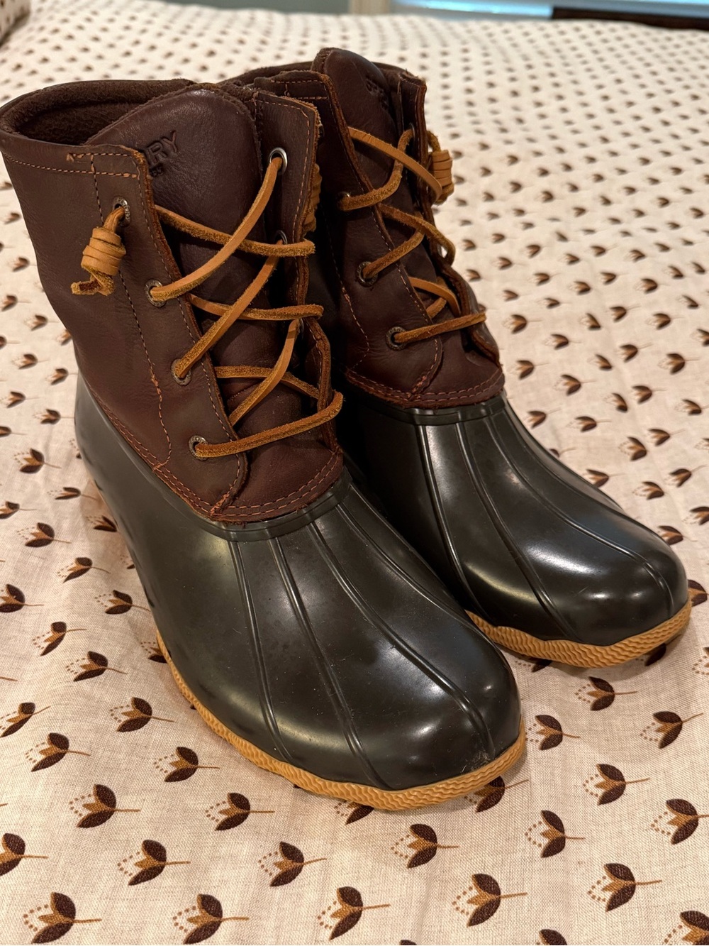 Sperry Classic Brown and Black Duck Boots - Picture 2 of 5